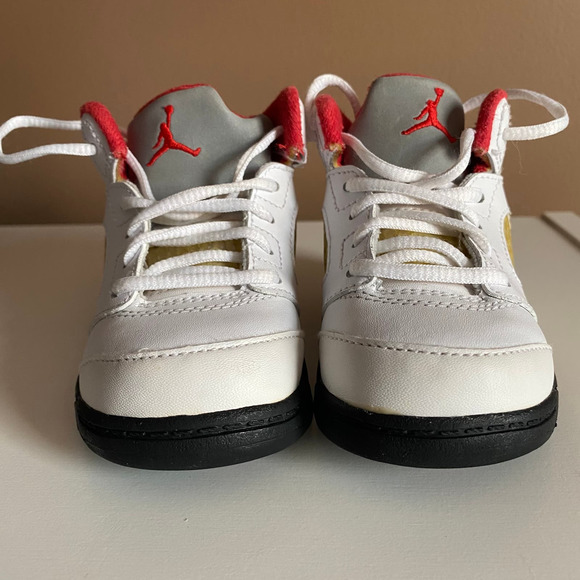 Nike Air Jordan 5 Retro TD Low Fire Red Toddler 5C Shoe Sneaker 440890-100 - Picture 4 of 16